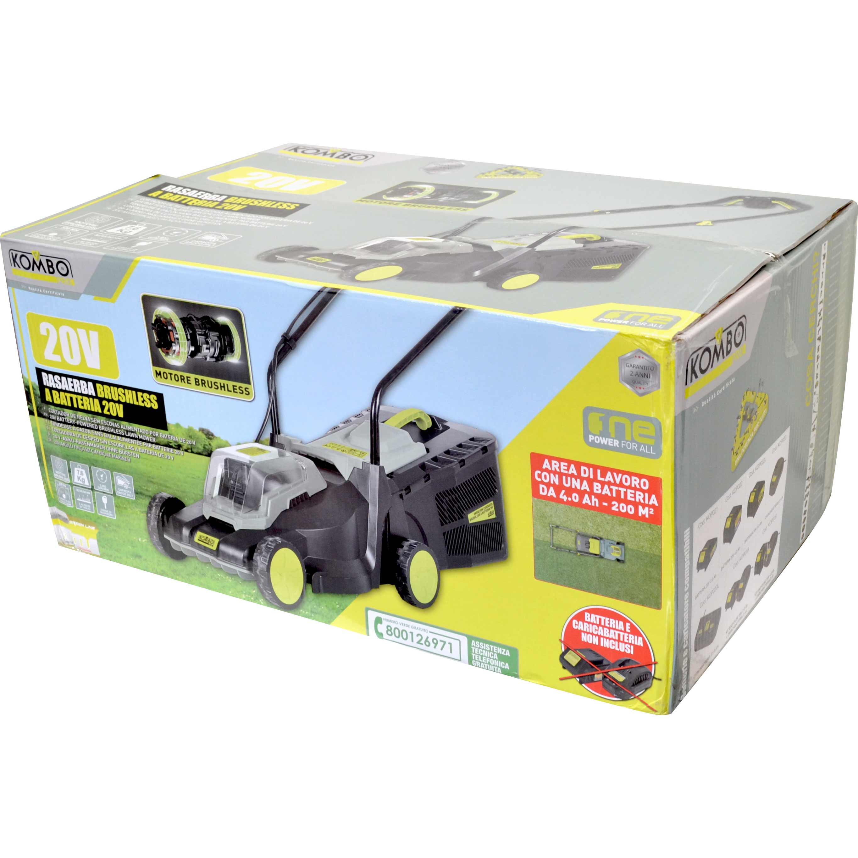 Rasaerba Brushless a Batteria 20 V Taglio 33cm