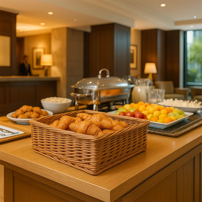 Cesta portapane in vimini rettangolare cm 40 x 28 h 10