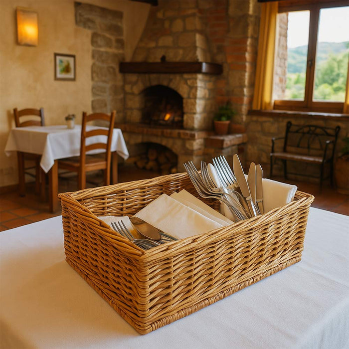 Cesta portapane in vimini rettangolare cm 40 x 28 h 10