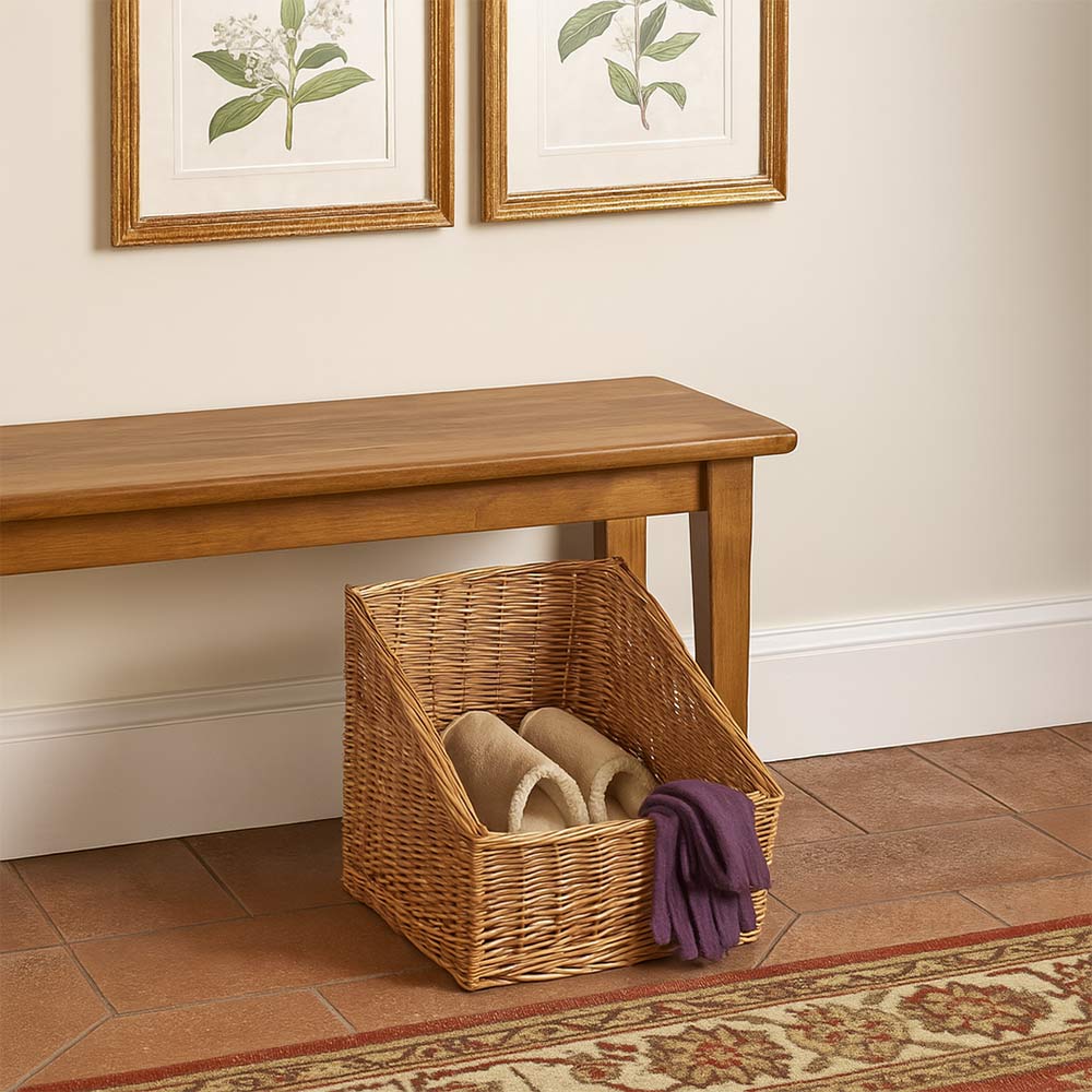 Cesta espositore portapane in vimini quadrato cm 45 x 45 h 40