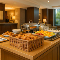 Cesta espositore portapane in vimini rettangolare cm 58 x 40 h 17