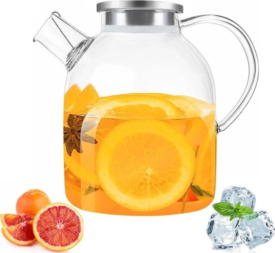 Acquario in vetro di borosilicato 1,8 litri con coperchio e beccuccio in acciaio inossidabile e con sistema di raffreddamento.