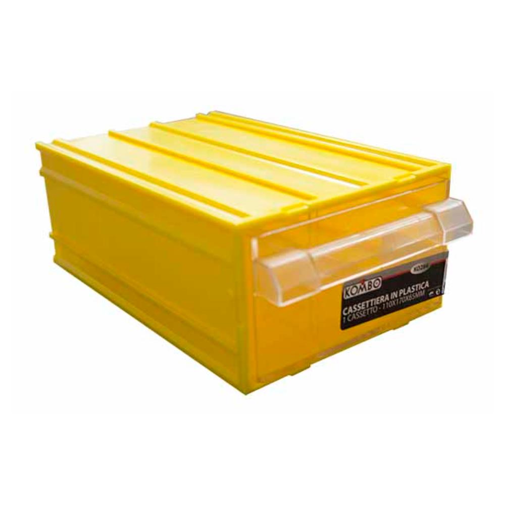 Cassettiera in Plastica con 1 Cassetto Colore Giallo 110X170X65MM( campione senza scatola)