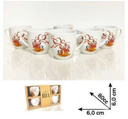 Set 6 Tazzine Tazze da Caffè in Ceramica senza Piattini Profumo