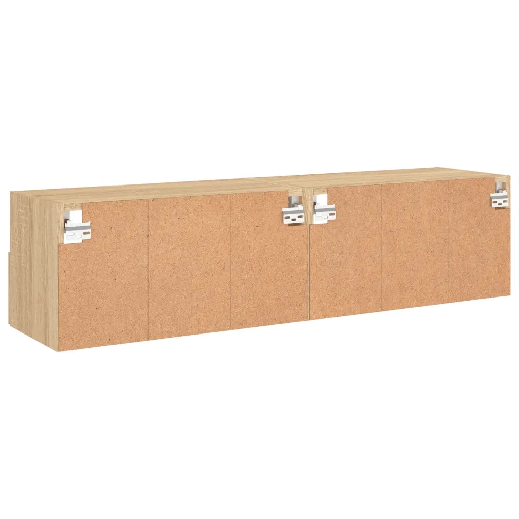 Mobili TV Parete 2pz Rovere Sonoma 60x30x30cm Legno Multistrato 836859