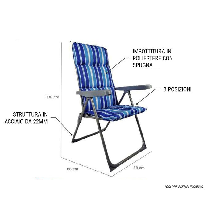SEDIA RELAX LYING 58X68XH108CM BLU