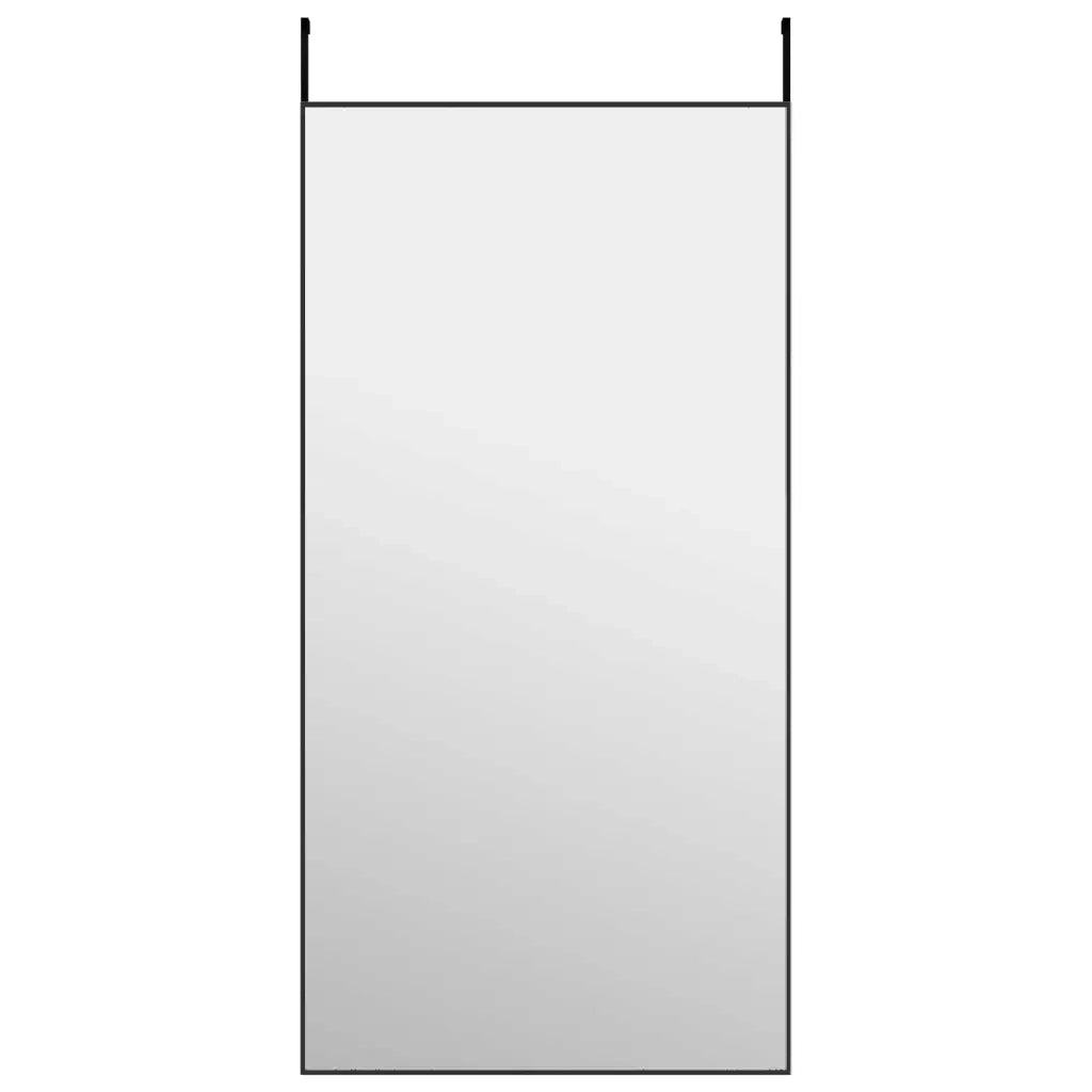 Specchio da Porta Nero 50x100 cm in Vetro e Alluminio 327411