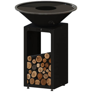 OYAT Barbecue a Braciere con Portalegna da Giardino - BBO 68 Colore: Nero