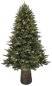 MAURY'S ALBERO SINTETICO CANAZEI CON 200 LUCI LED CON BASE TRONCO DA 180 CM - RAMI115 VERDE