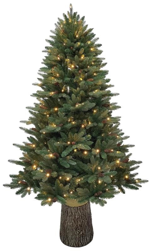 MAURY'S ALBERO SINTETICO CANAZEI CON 200 LUCI LED CON BASE TRONCO DA 180 CM - RAMI115 VERDE