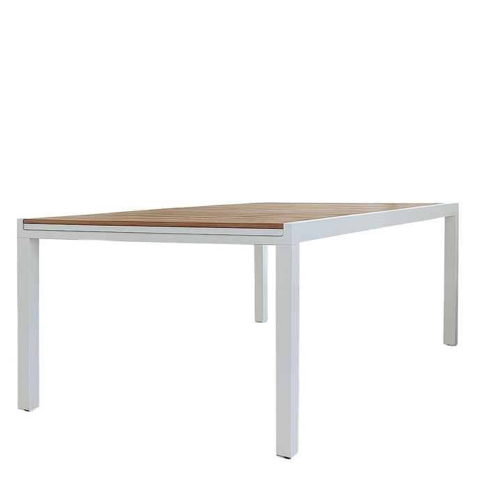 TAVOLO POLYWOOD 200-300X100XH75CM BIANCO DOGATO