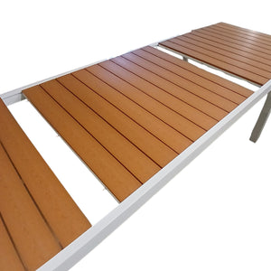 TAVOLO POLYWOOD 200-300X100XH75CM BIANCO DOGATO