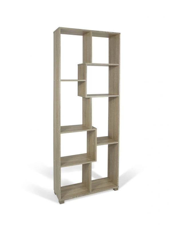 Libreria giorno 8 ripiani 70x24x h 178cm color ROVERE