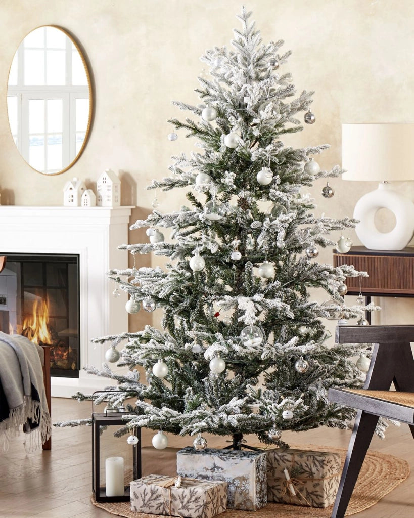 Albero di natale artificiale bianco sintetico 180 cm innevato pre innevato con neve rami innevati