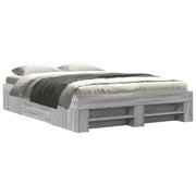 Letto matrimoniale | Letto per adulti | Giroletto Grigio Sonoma 120x200 cm in Legno Multistrato