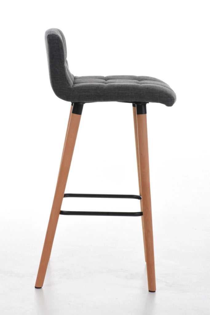 Sgabello Lincoln in tessuto grigio chiaro