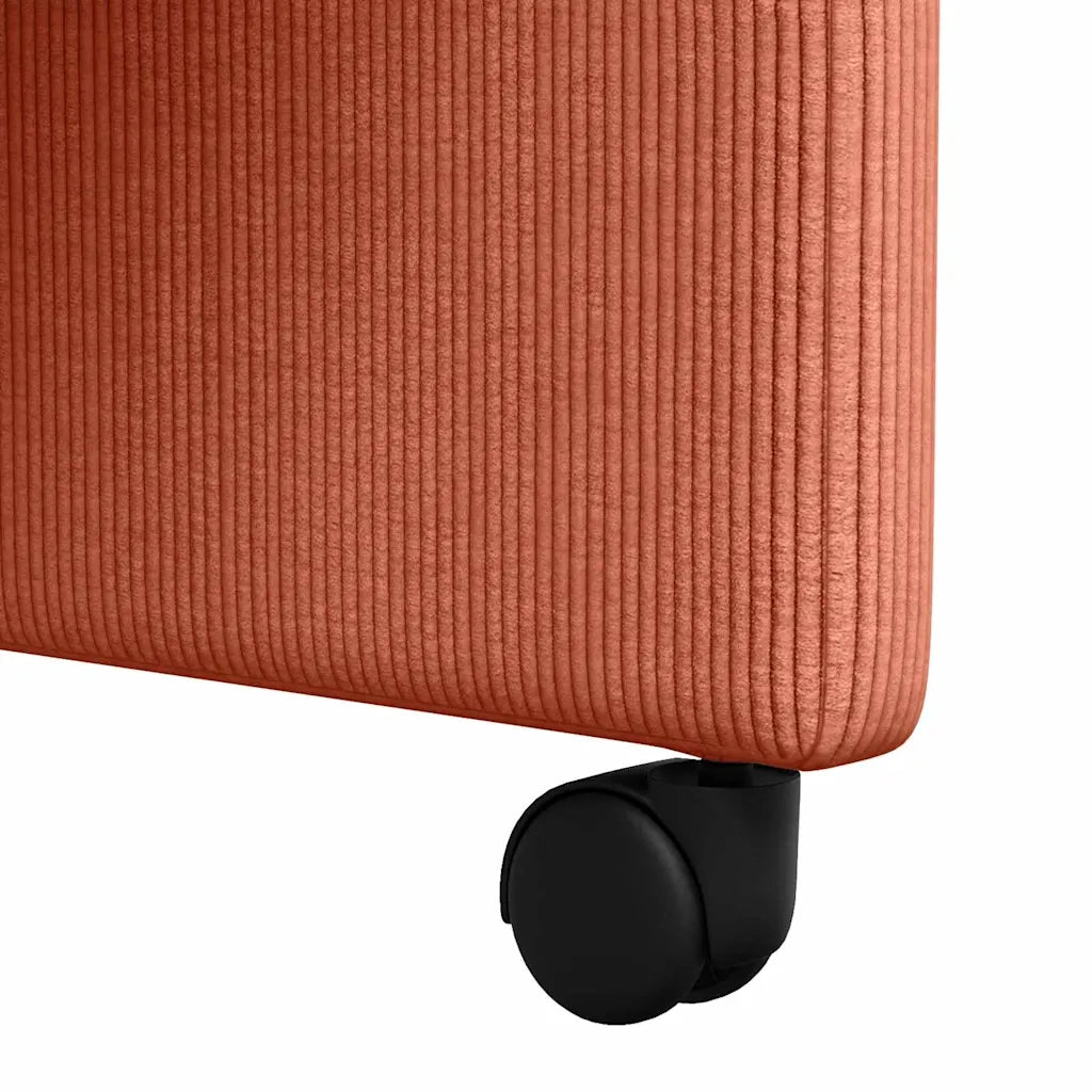 Sedie da Pranzo con Ruote 2 pcs Rosso arancio 57 x 66 x 94 cm