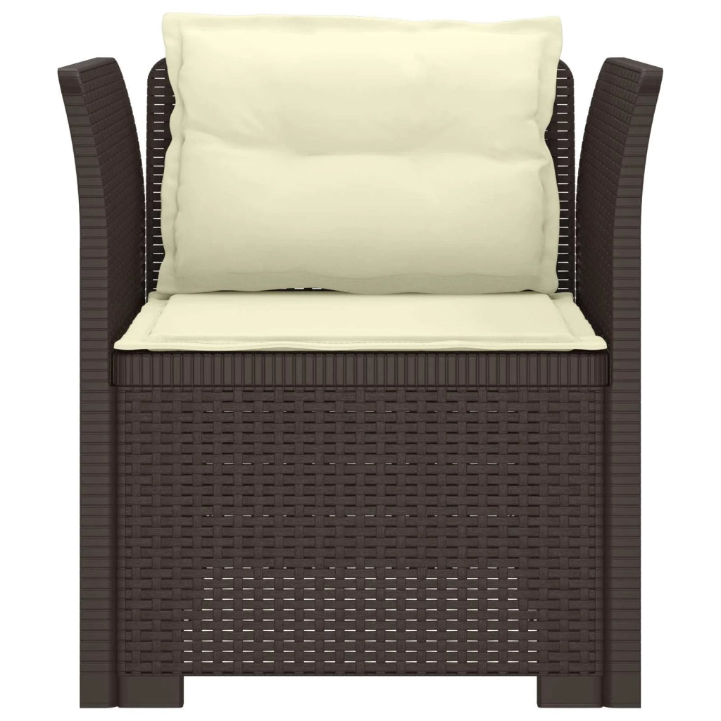 Poltrona a 1 Posto con Cuscini Aspetto Rattan PP Marrone 8011872