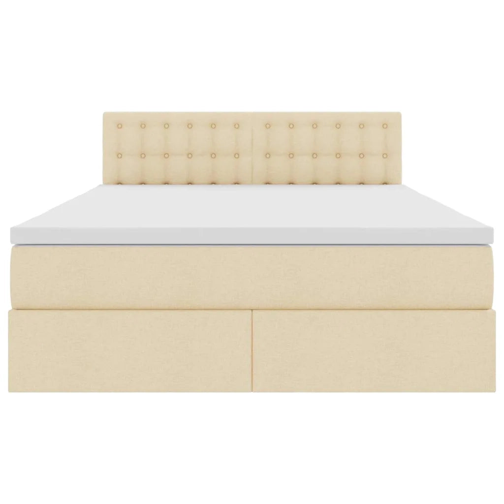 Letto con contenitore e materasso Crema 140 x 200 cm