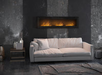 Camino a Bioetanolo da Parete/Incasso 180x49 cm Frame 1800 Nero con Vetro