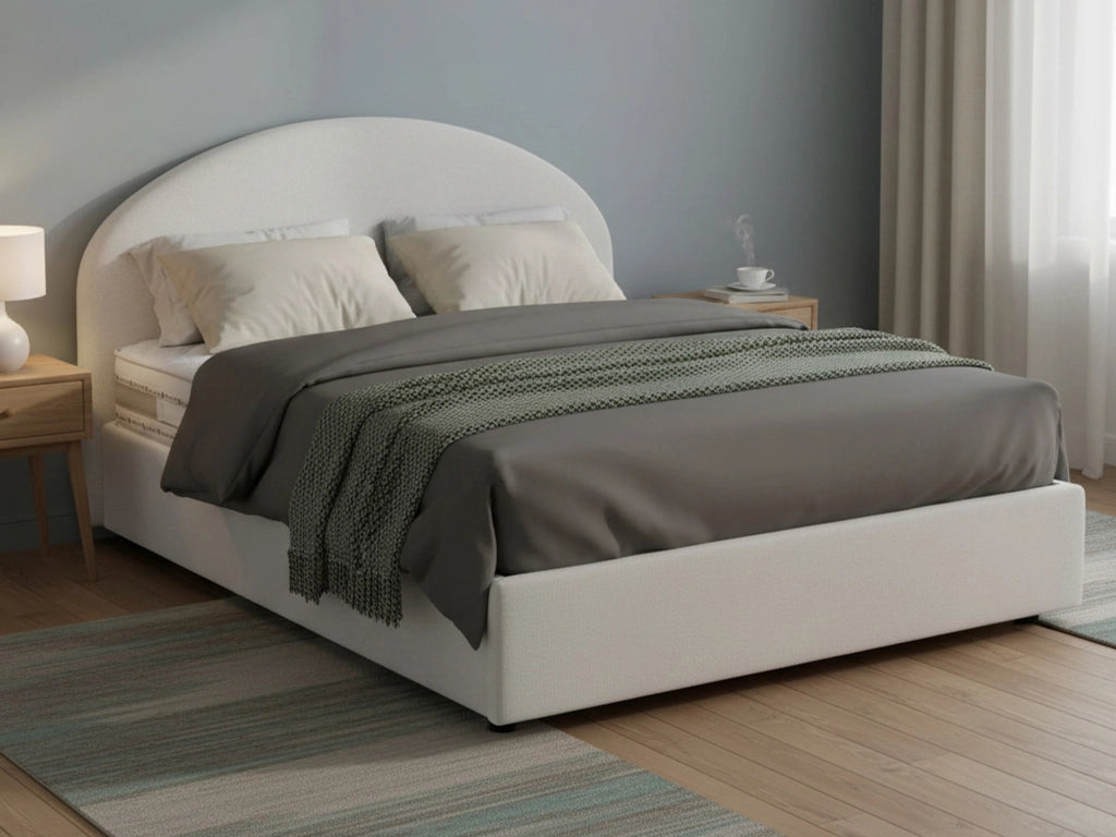 Ambher, Letto Piazza e Mezza Materasso Incluso Made in Italy, Bianco