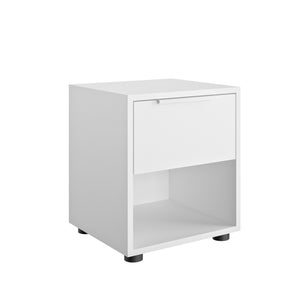 COMODINO ESPRESSO 38X36XH44CM BIANCO LACCATO.