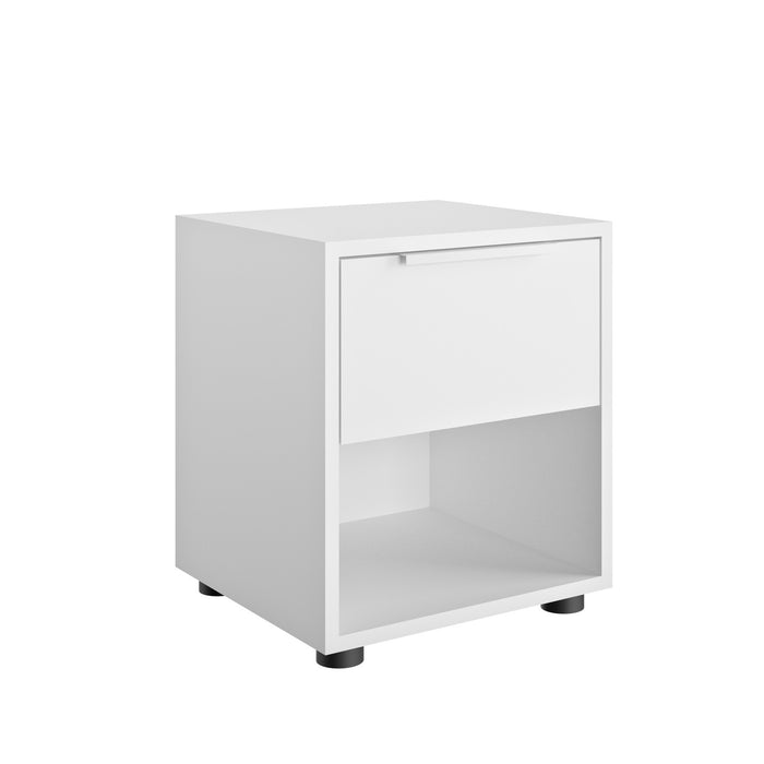 COMODINO ESPRESSO 38X36XH44CM BIANCO LACCATO.