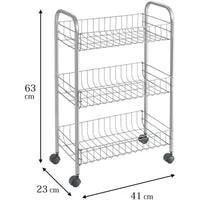 CARRELLO LUGANO 3 PIANI 41X23XH63CM GRIGIO