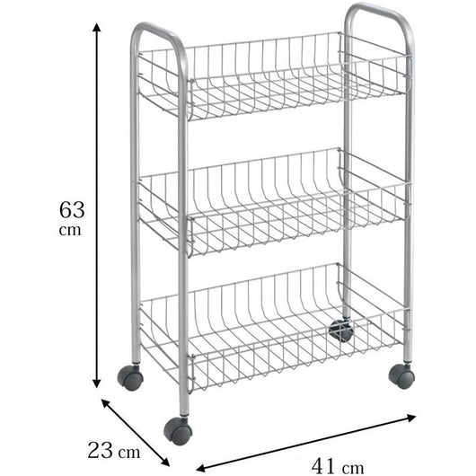 CARRELLO LUGANO 3 PIANI 41X23XH63CM GRIGIO