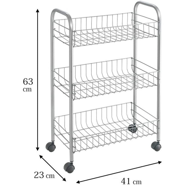 CARRELLO LUGANO 3 PIANI 41X23XH63CM GRIGIO