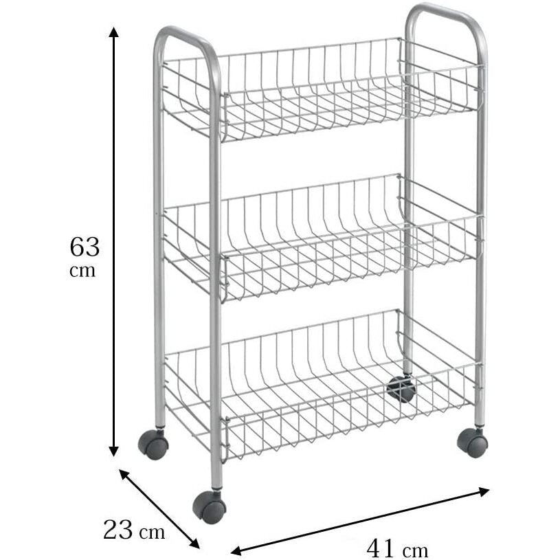 CARRELLO LUGANO 3 PIANI 41X23XH63CM GRIGIO
