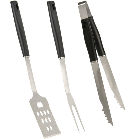 SET 3 UTENSILI BBQ 40CM IN ACCIAIO INOX.
