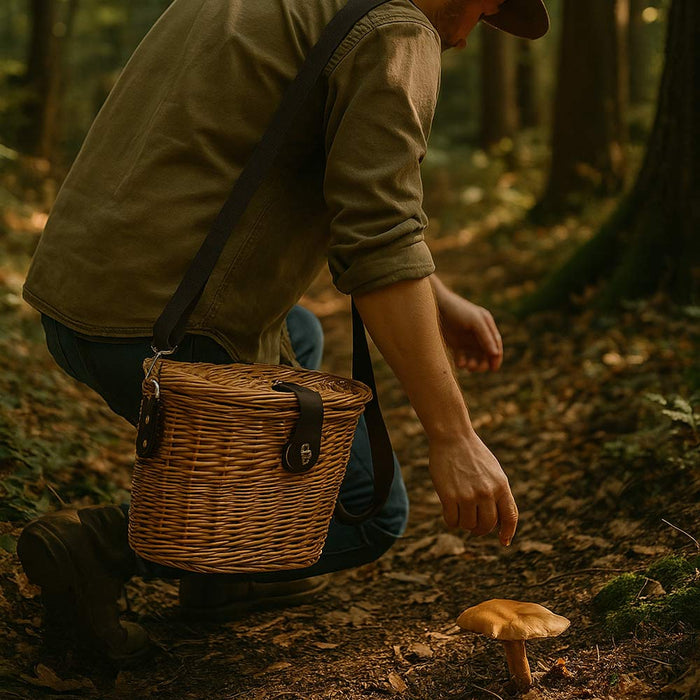 Cesto funghi grande con tracolla cm 41 x 27 x h 31 ovale