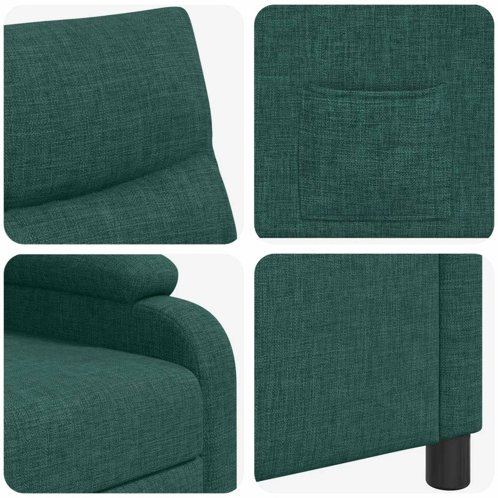 Divano Sedia-Poltrona reclinabile Verde Scuro Tessuto 444382