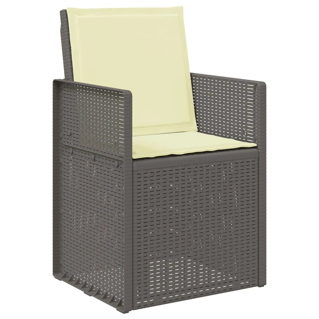 Sedie da pranzo da giardino 2 pcs Grigio chiaro e panna PP