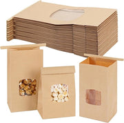100 pezzi - Borse di carta per biscotti con finestra - Borse di carta per biscotti - per biscotti fatti in casa - 90×60×170mm - Miele