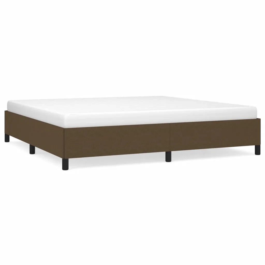 Giroletto senza Materasso-Struttura Letto Marrone Scuro 200x200 cm in Tessuto 679636