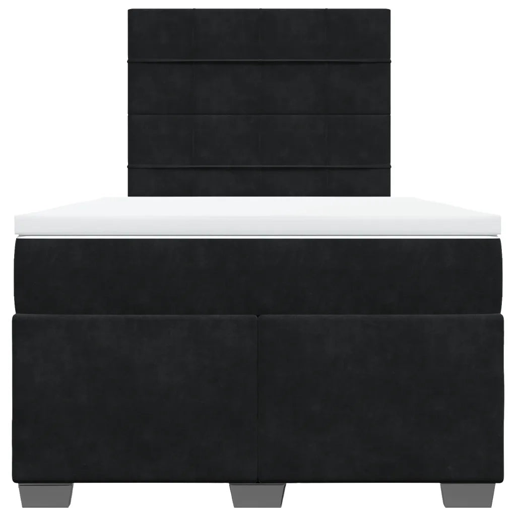 Giroletto a Molle con Materasso Nero 120x200 cm in Velluto