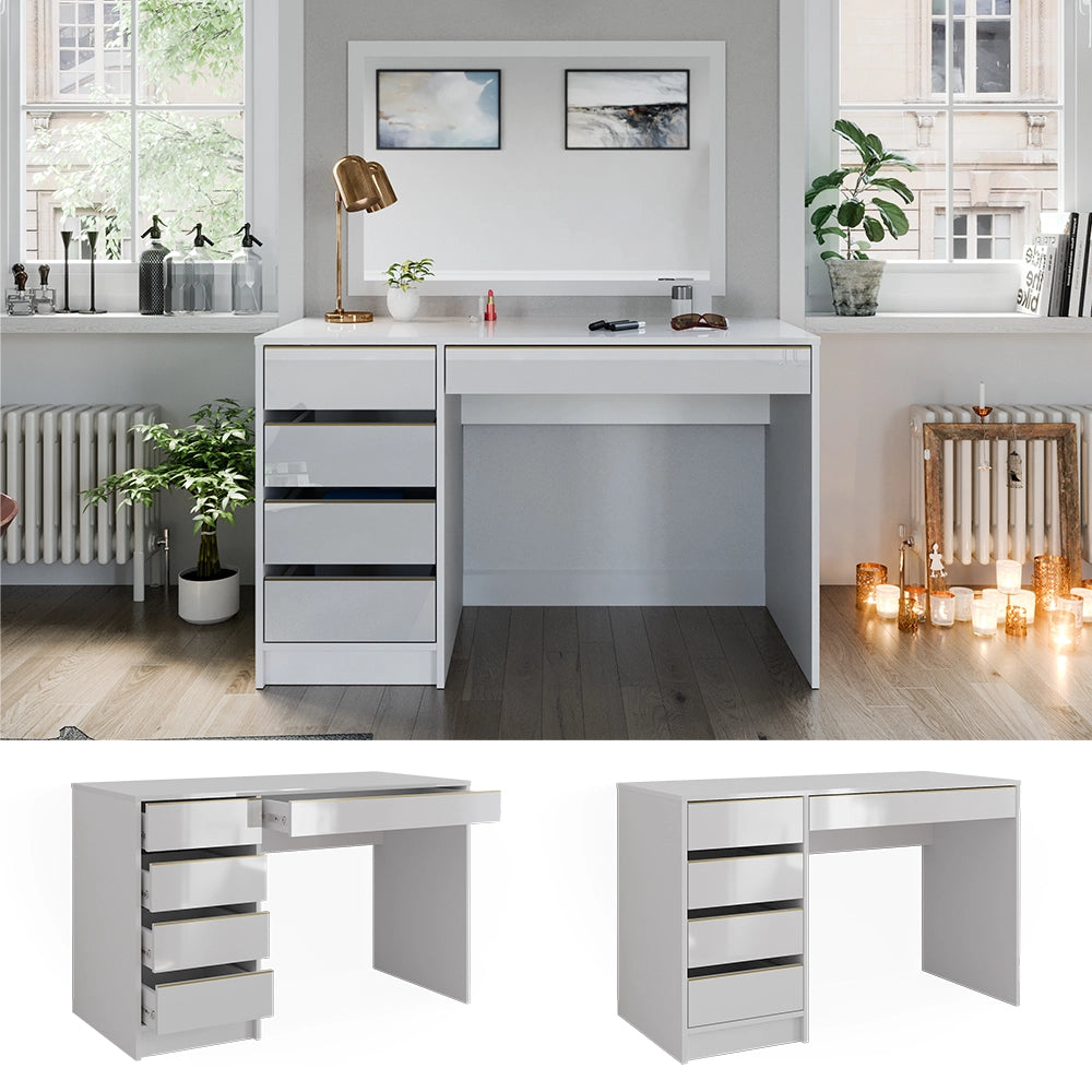 Vicco Tavolo da toeletta Bianco/Oro 120 cm Senza specchio