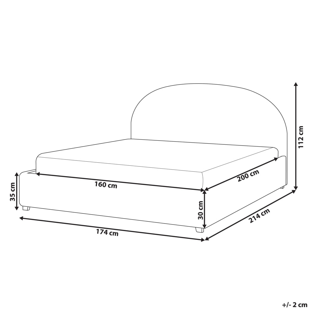Letto matrimoniale ad acqua in tessuto azzurro 160 x 200 cm tessuto retrò minimalista