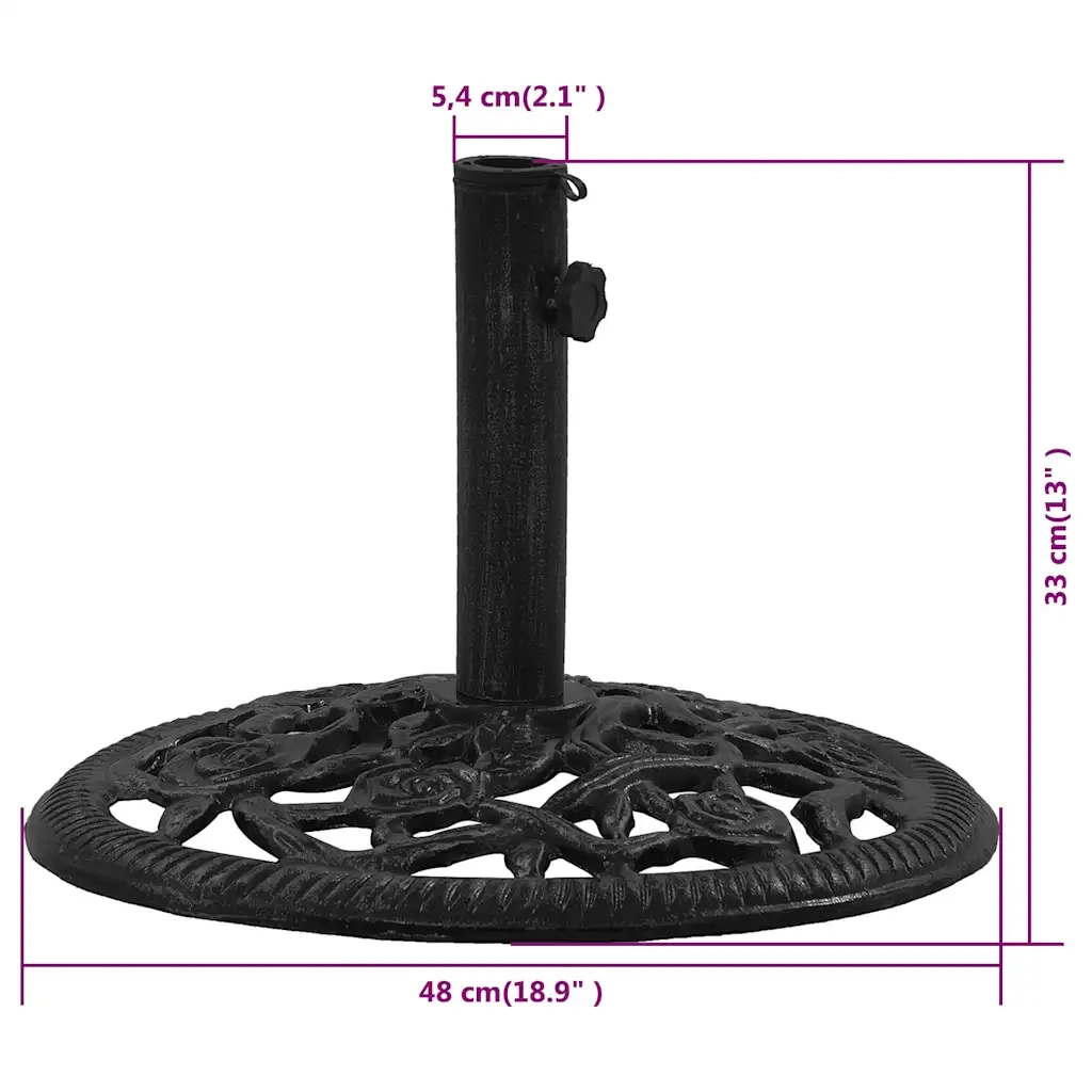 Base per ombrellone-Supporto per ombrellone Nera 48x48x33 cm in Ghisa