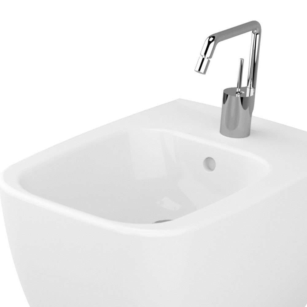 Bidet a pavimento filo muro in ceramica - Serie Shift