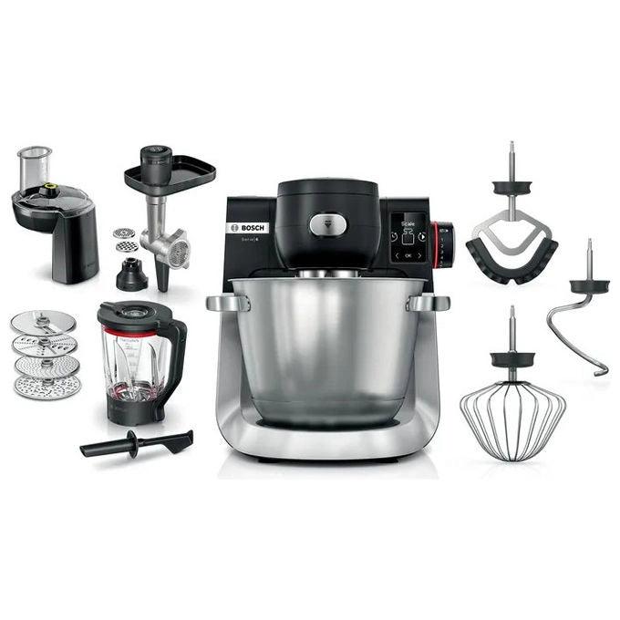 Bosch Serie 6 MUMS6ZS34, Macchina da Cucina 1600W, Nero, Inox spazzolato, Ciotola 5.5L