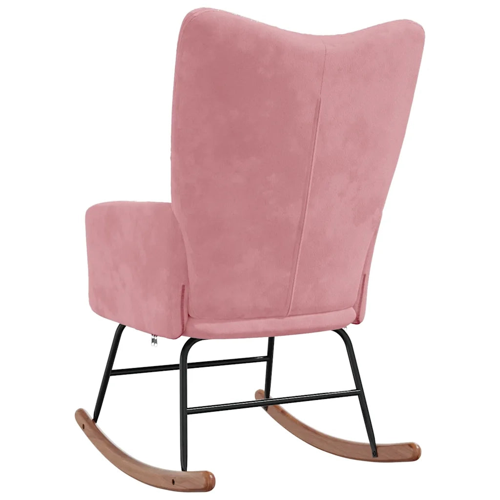 Sedia a Dondolo Rosa in Velluto 328143