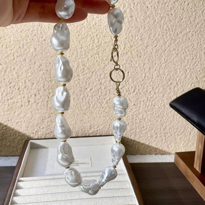 Collana di perle barocche fatta a mano, regalo di Natale o di compleanno.