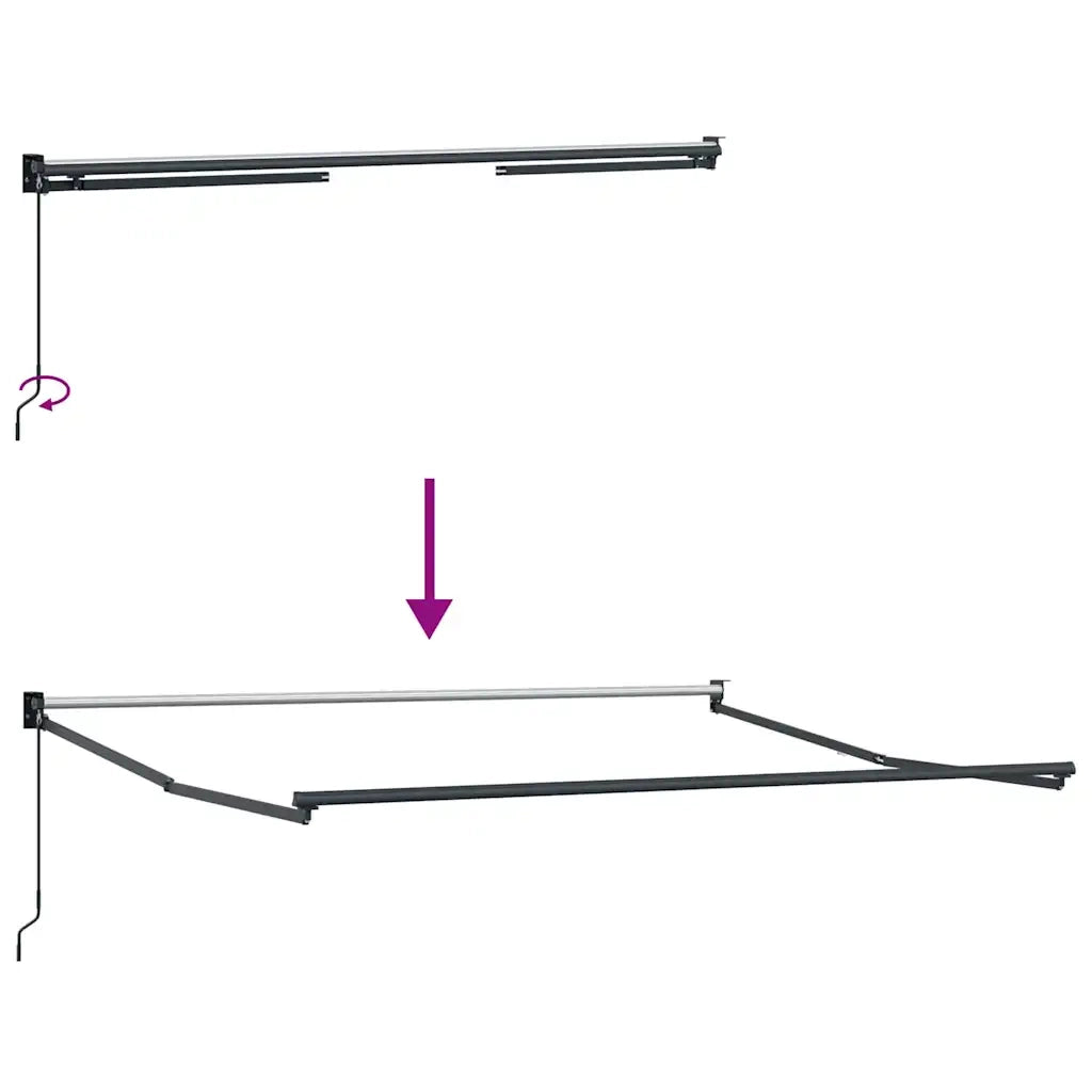 Tenda da Sole Antracite 3 x 2,5 m Metallo 362026