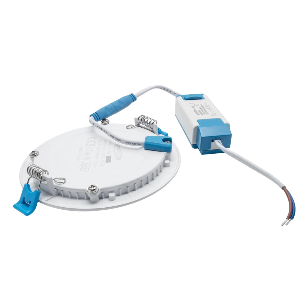 Faretto incasso LED 6W pannello rotondo slim interruttore CCT da 3000K a 6500K luce ingresso ufficio foro 10cm