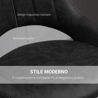 Set 2 Sgabelli Imbottite da Bar 44x49x90-110 cm in Similpelle Grigio