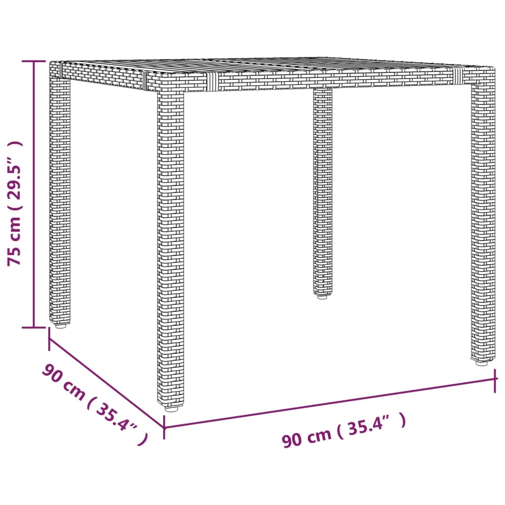 Set da BistrÃ² 3 pz con Cuscini Nero in Polyrattan