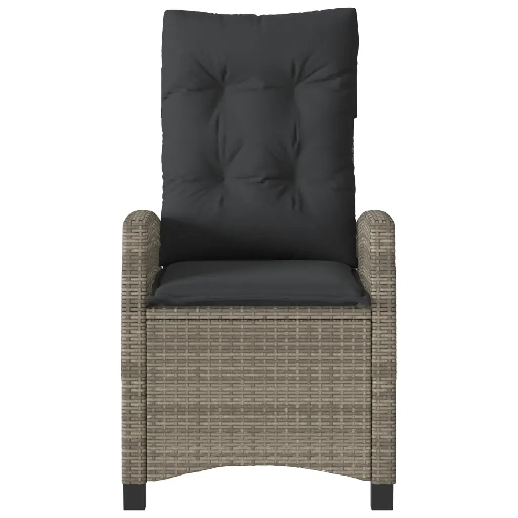 Set da Bistr¨° 3 pz | Set Salotto da Giardino con Cuscini Grigio in Polyrattan